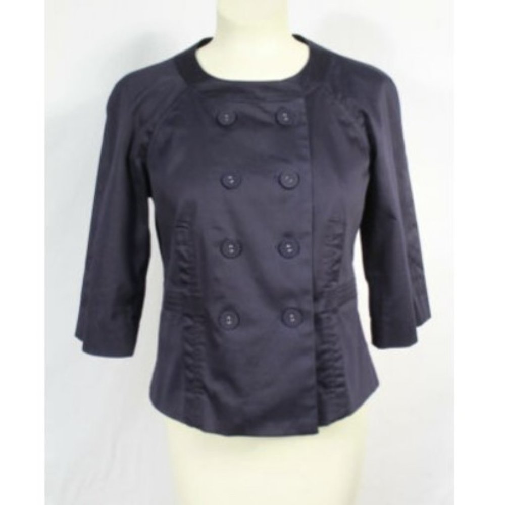 Willi Smith Navy Mililtary Style Cotton Blazer M